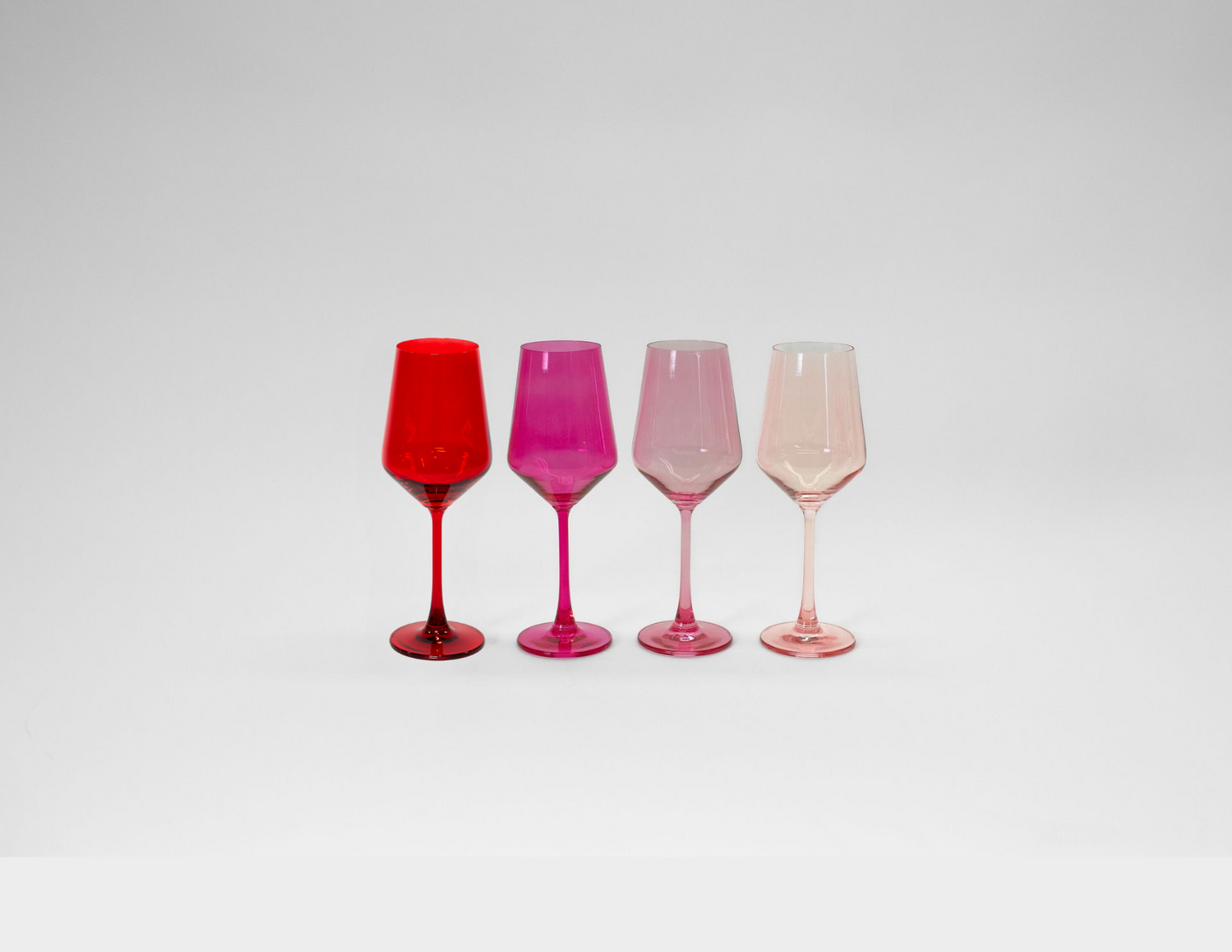 Red & Rose Collection - Stemless Ombre Set of 4 Colored Wine Glass