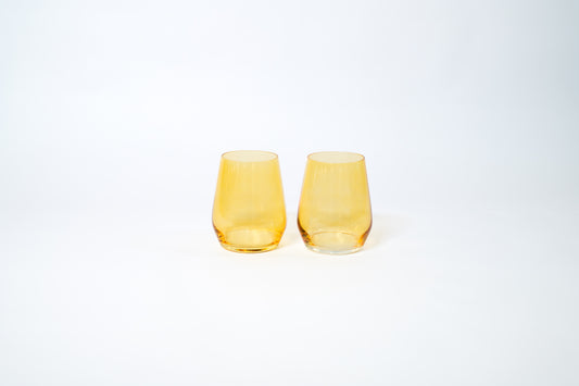 Sunshine Yellow -  Stemless Colored Wine Glass