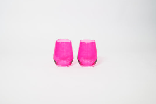 Hot Hot Pink - Stemless Colored Wine Glass