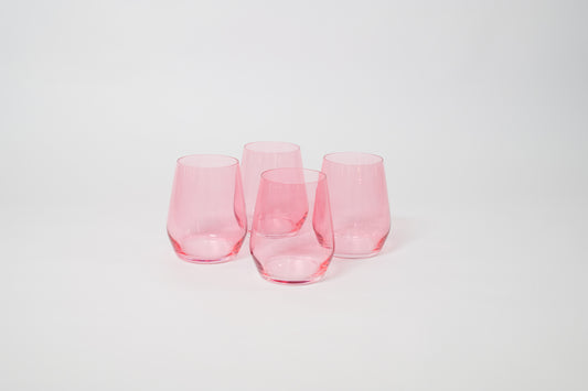 Bubblegum Pink - Stemless Colored Wine Glass