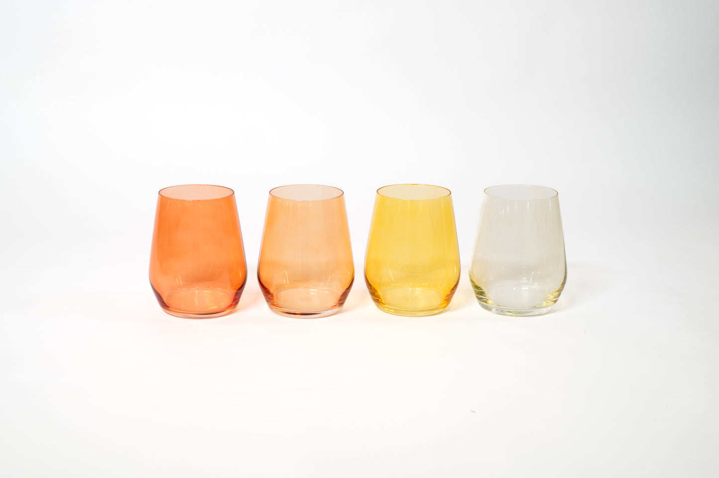 Sugar & Spice Collection - Stemless Colored Wine Glass Ombré Set of 4