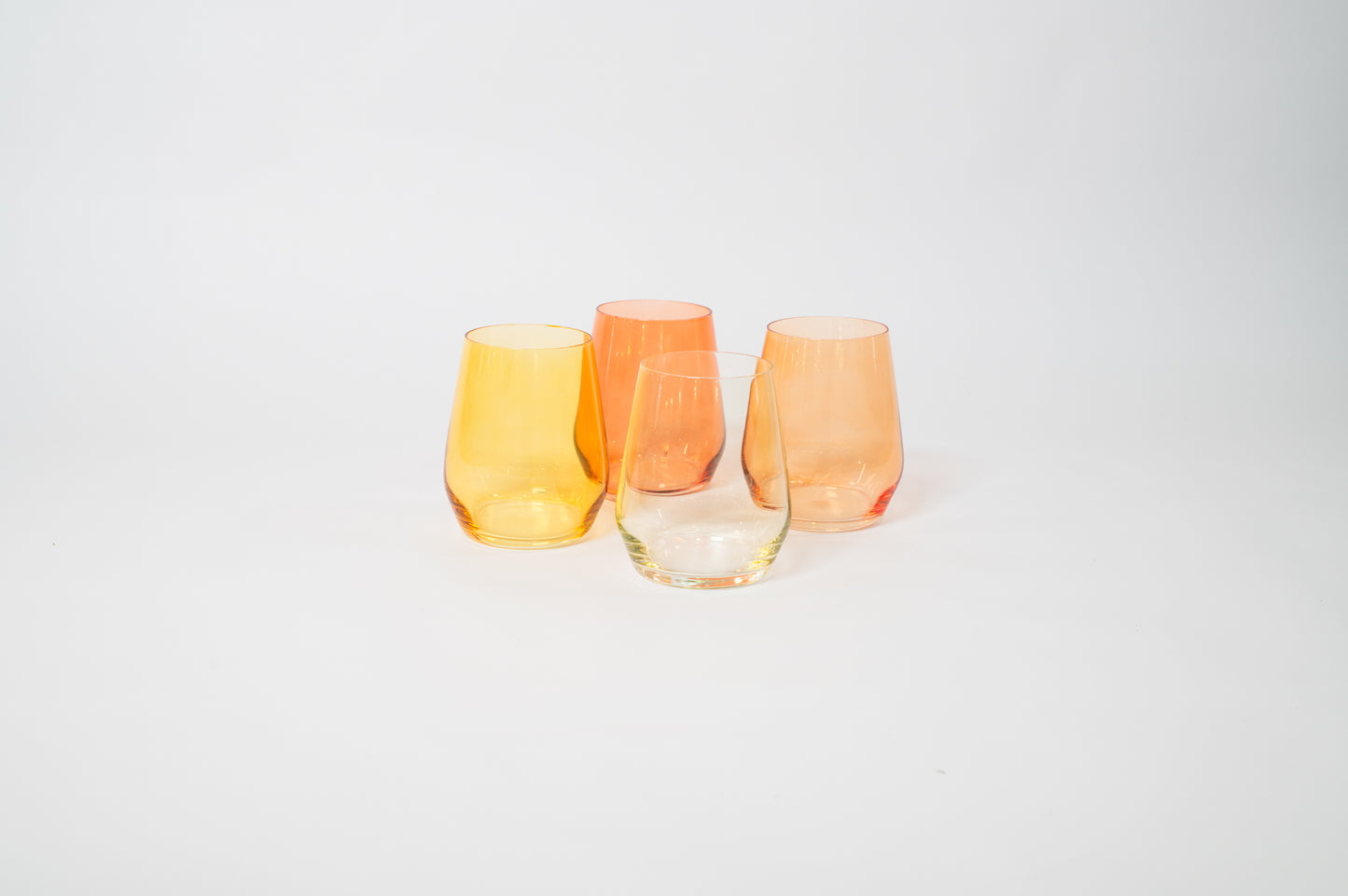 Sugar & Spice Collection - Stemless Colored Wine Glass Ombré Set of 4