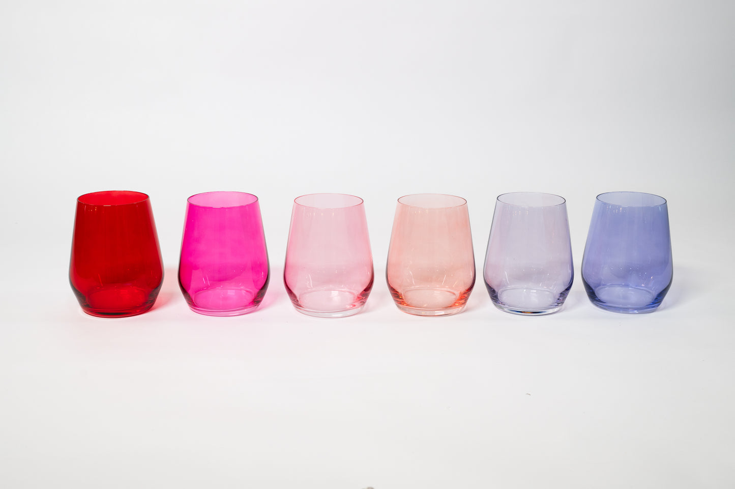 Cotton Candy Collection - Colored Wine Glass Ombré Set of 6