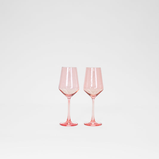 Tickle Me Pink - Set of 2 Colored Wine Glasses