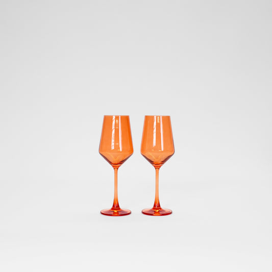 Colored Wine Glasses - Aperol Orange Set of 2