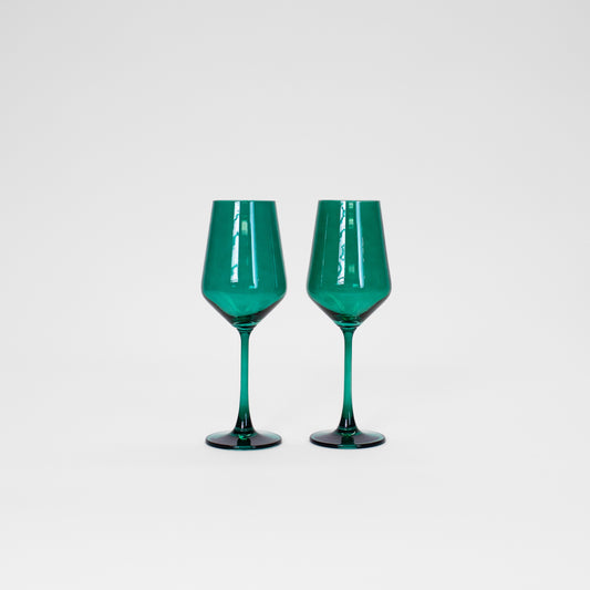 Emerald Green - Set of 2 Colored Wine Glass