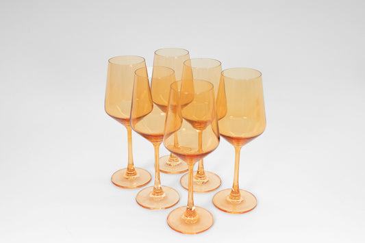 Colored Wine Glasses Set of 6 - Creamsicle