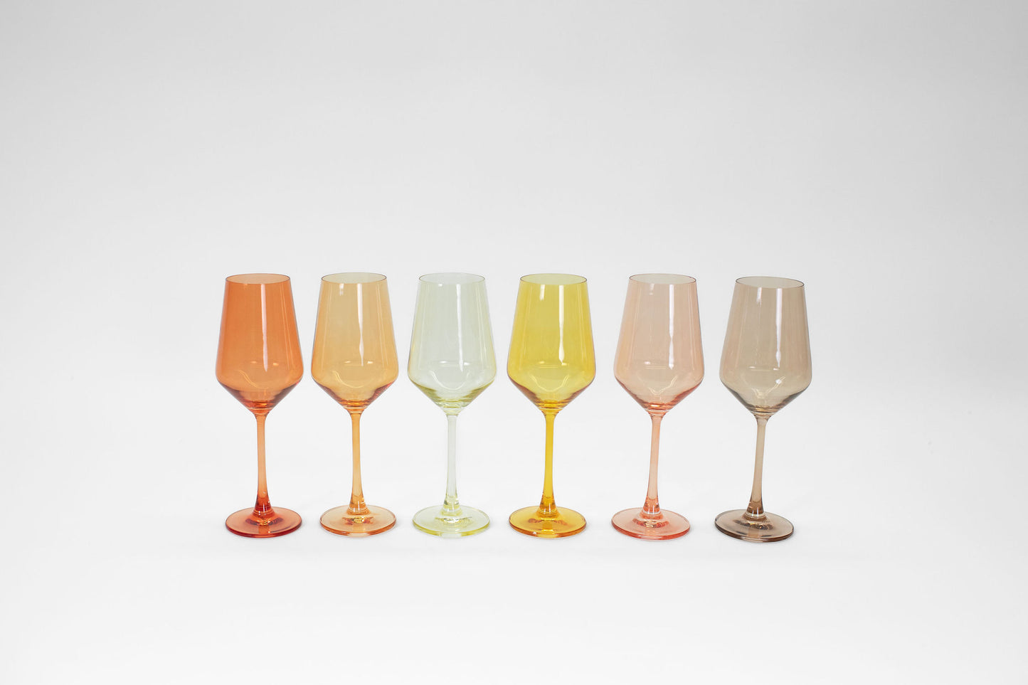 Golden Hour Collection - Stemless Ombre Set of 6 Colored Wine Glass