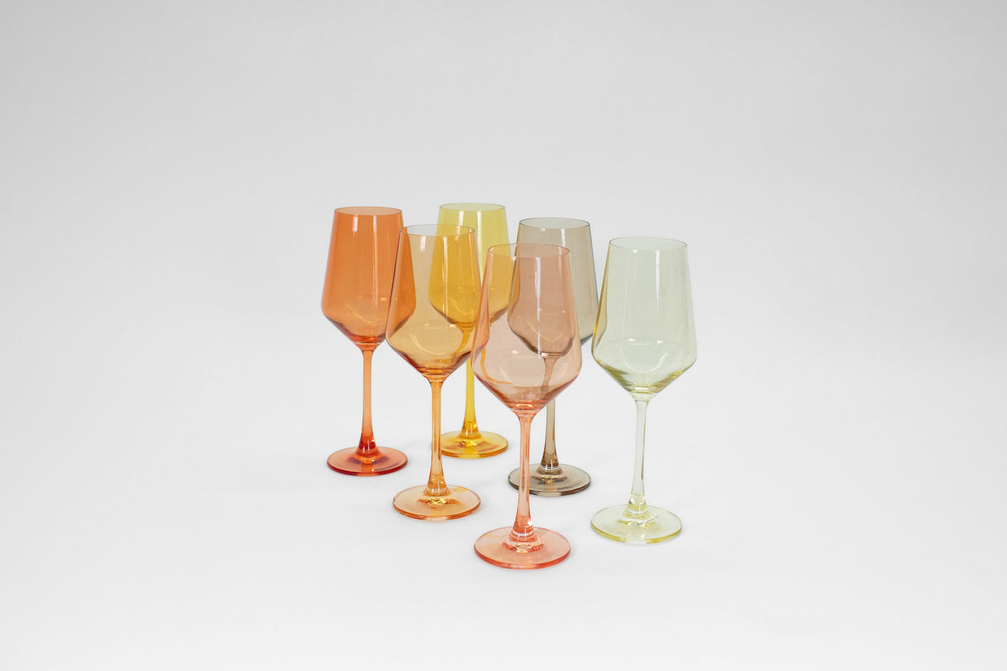 Golden Hour Collection - Stemless Ombre Set of 6 Colored Wine Glass