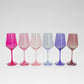 Colored Wine Glass Ombré Set of 6 - Cotton Candy Collection