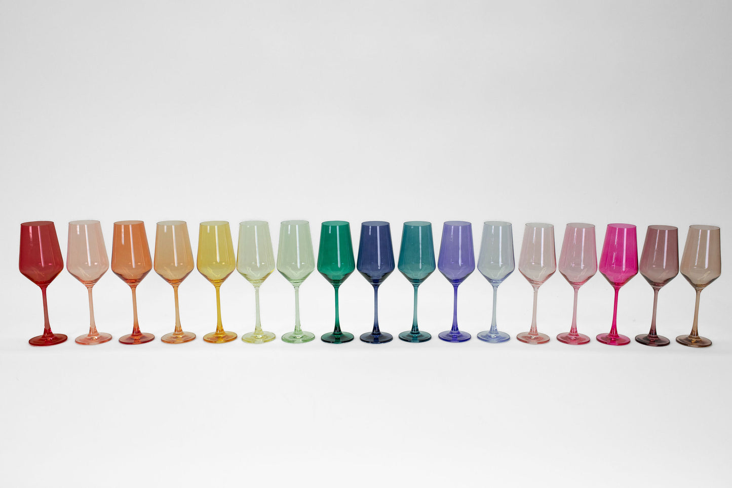 The Full Hause - Set of 16 Colored Wine Glasses
