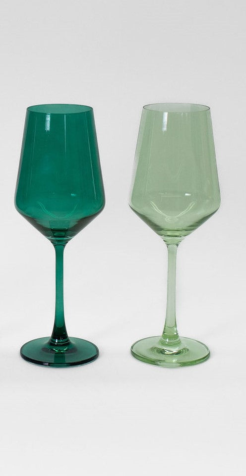 Green Colored Wine Glasses