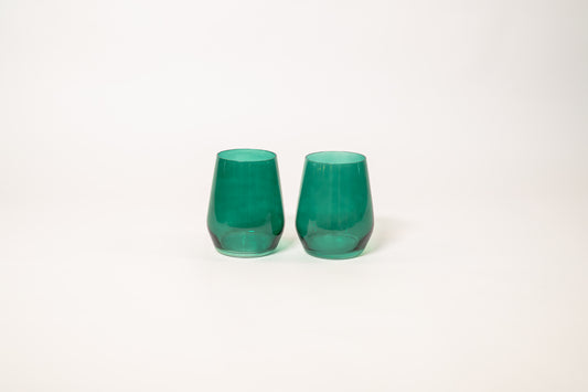 Emerald Green - Stemless Colored Wine Glass