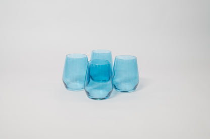 Blue Lagoon - Stemless Colored Wine Glass