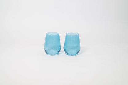 Blue Lagoon - Stemless Colored Wine Glass