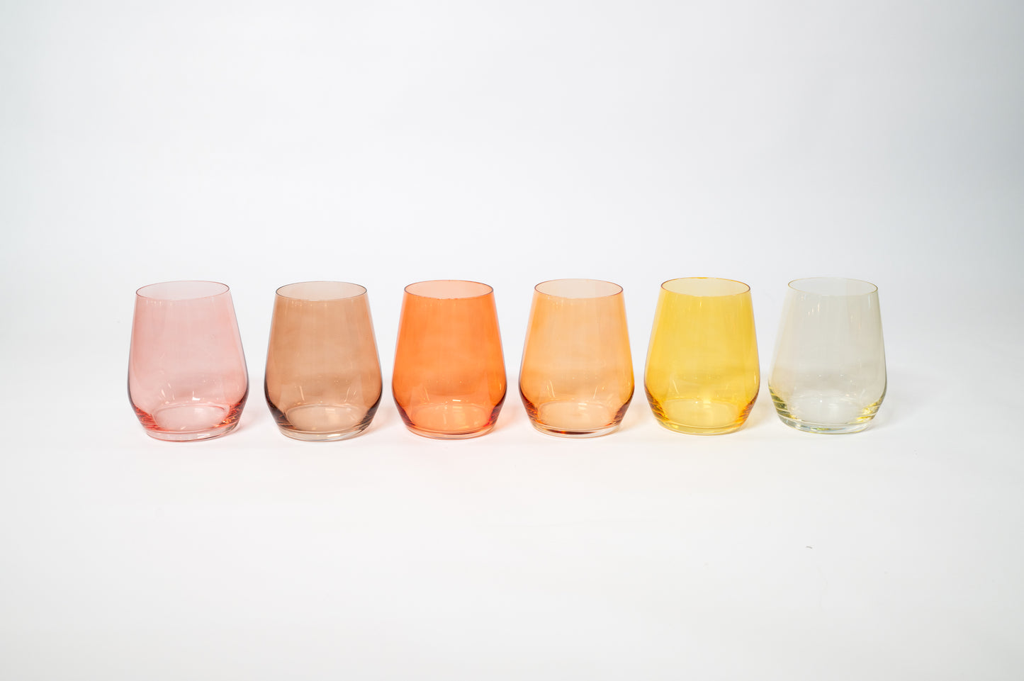 Golden Hour Collection - Ombre Set of 6 Colored Wine Glass
