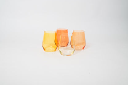 Sugar & Spice Collection - Stemless Colored Wine Glass Ombré Set of 4