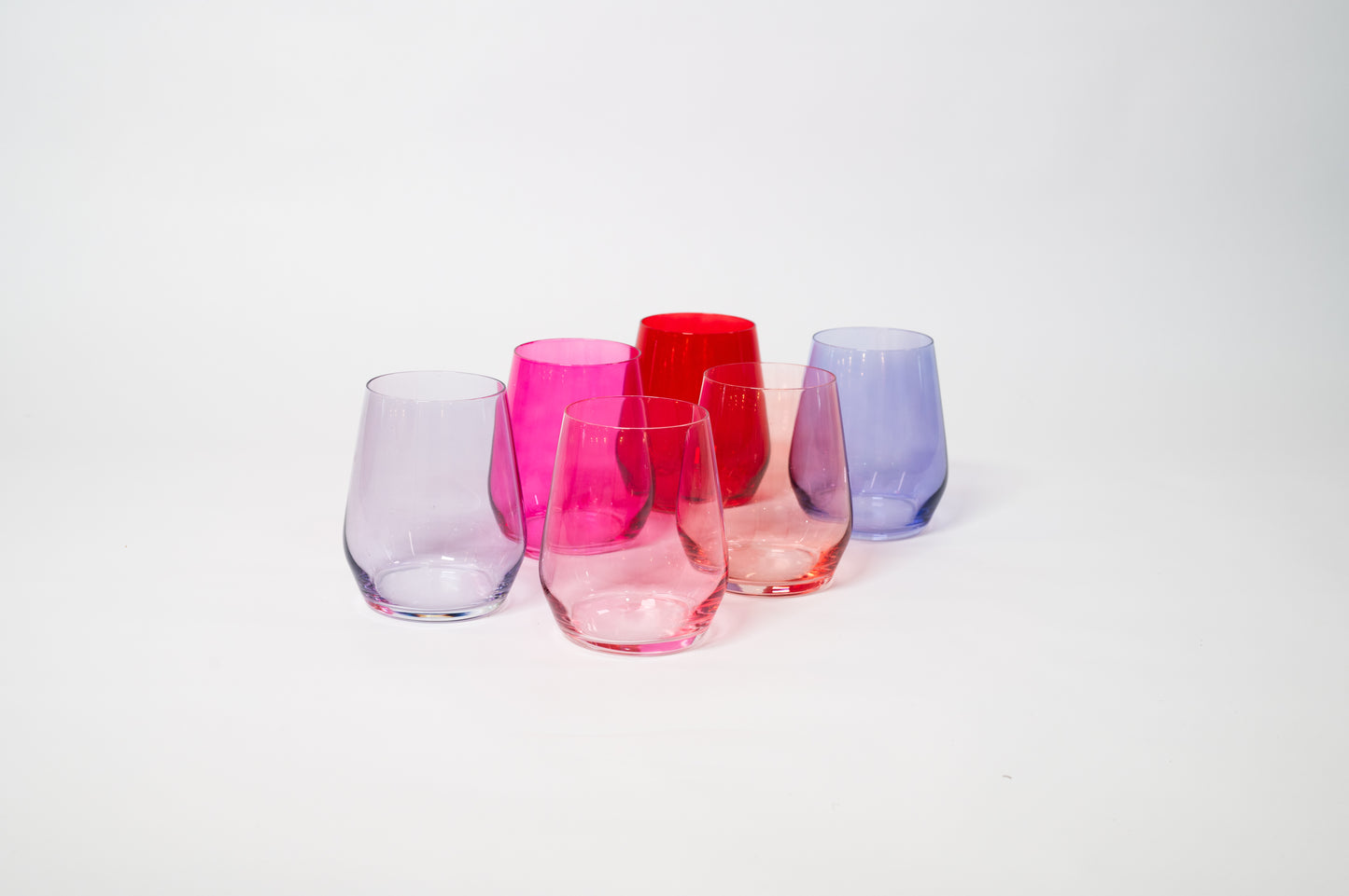 Cotton Candy Collection - Colored Wine Glass Ombré Set of 6