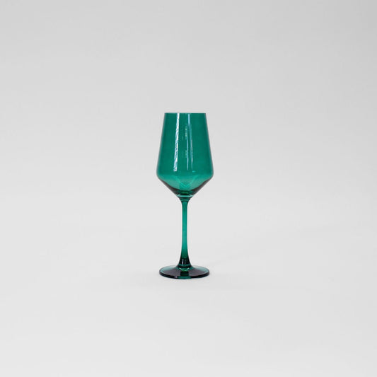 Single Colored Wine Glass - Emerald Green