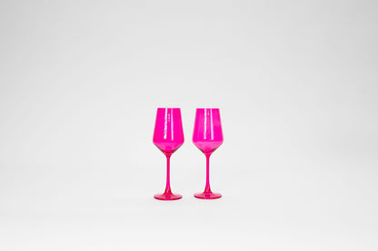 Hot Hot Pink - Stemless Colored Wine Glass