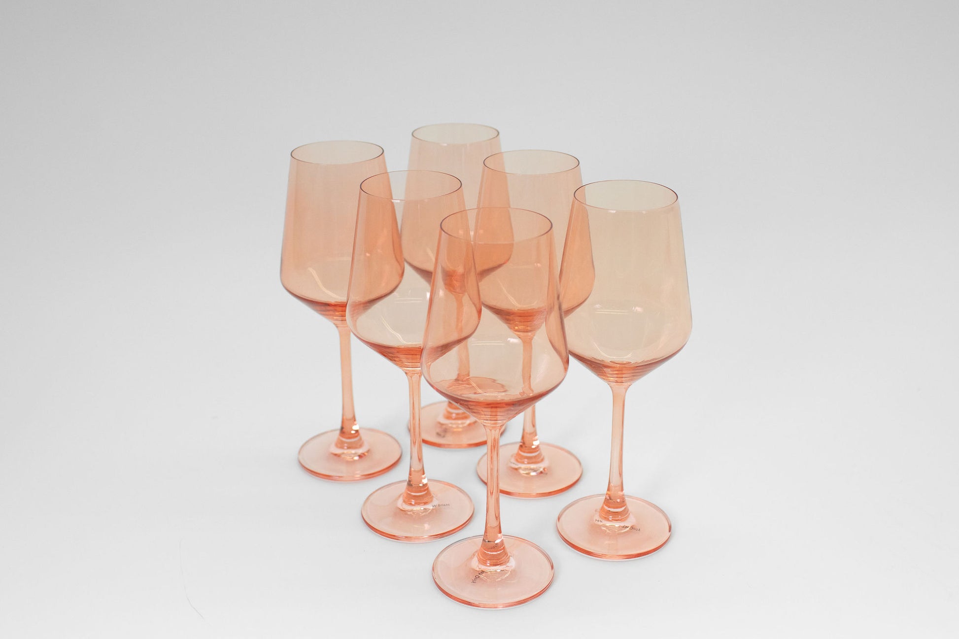 Peach Bellini Set of 6 Wine Glasses