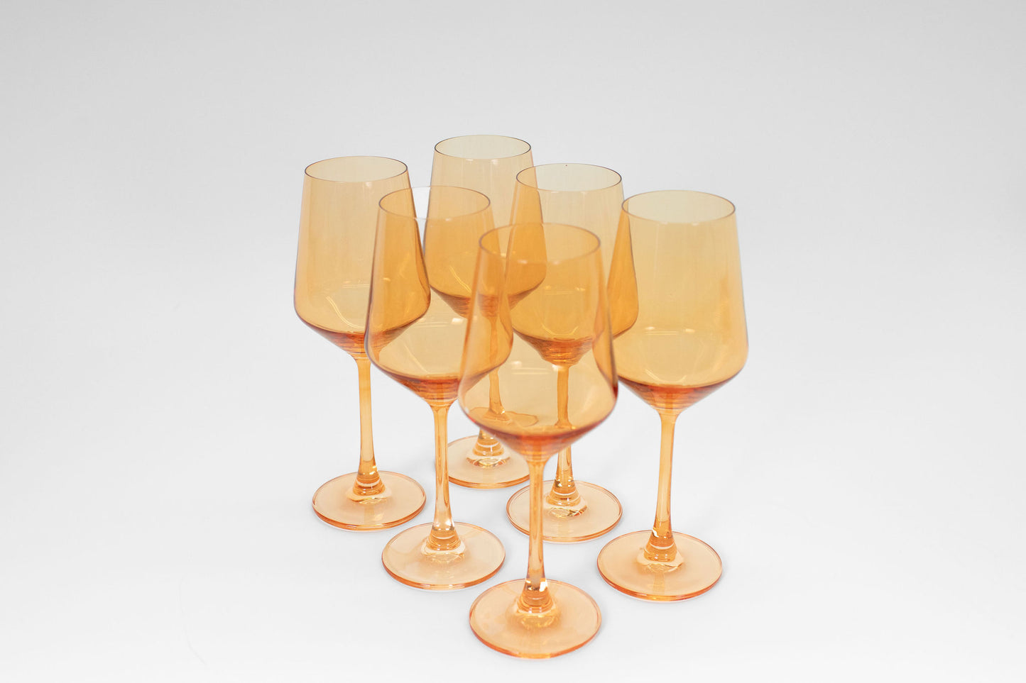 Colored Wine Glasses Set of 6 - Creamsicle