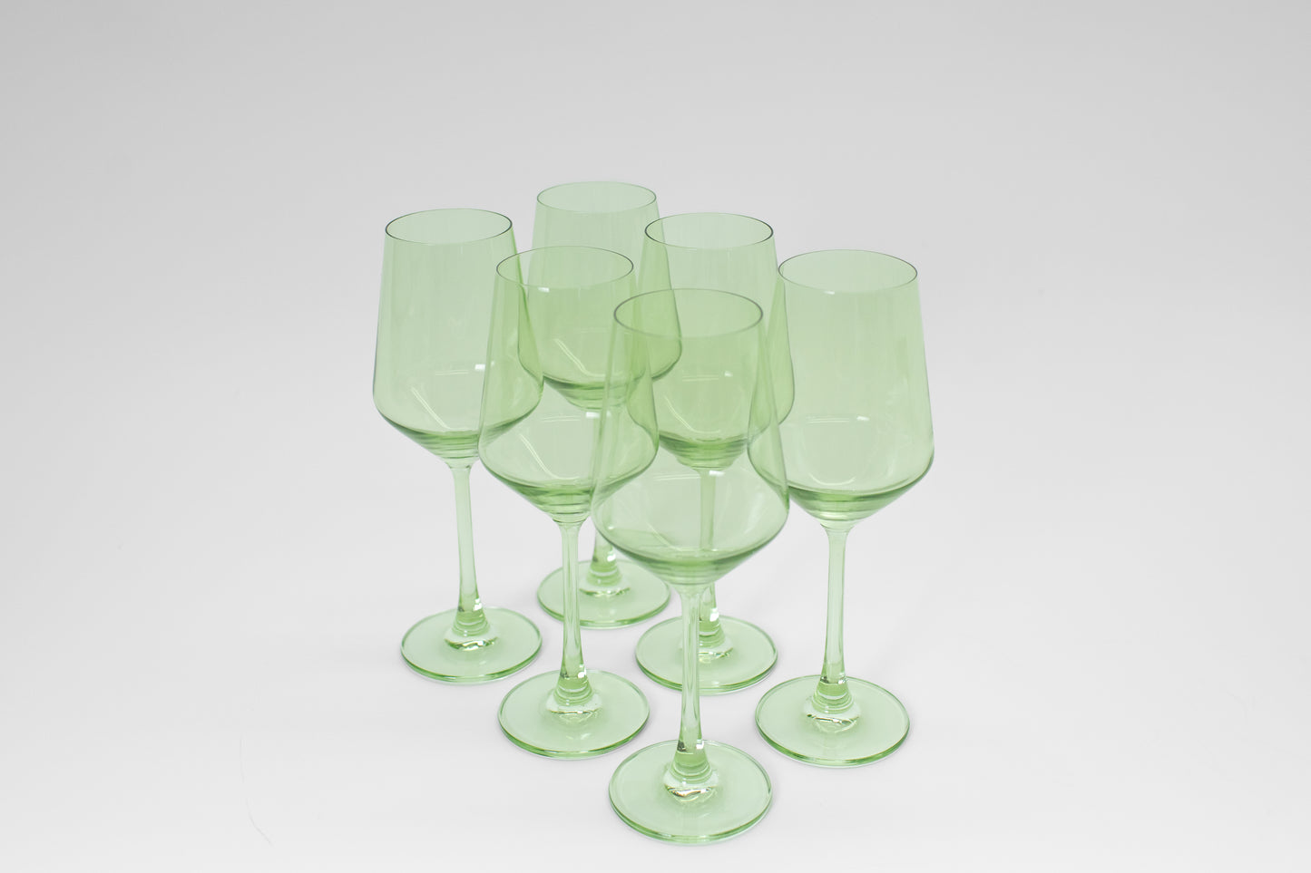 Colored Wine Glass Matcha Green - Set of 6