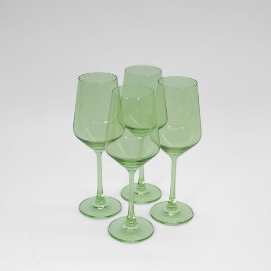Colored Wine Glass Matcha Green - Set of 4