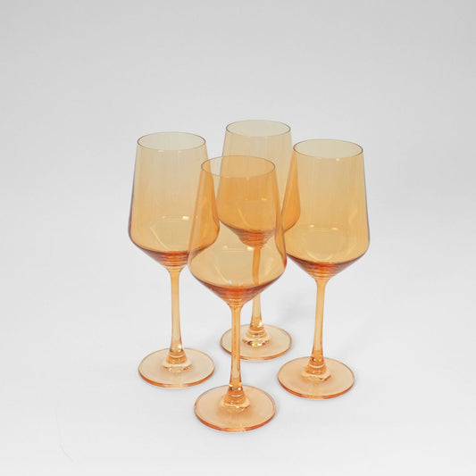 Colored Wine Glasses Set of 4 - Creamsicle