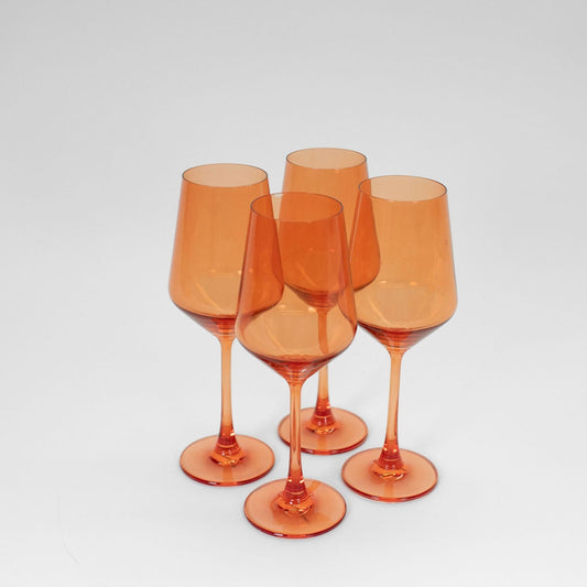 Colored Wine Glasses Set of 4 - Aperol Orange