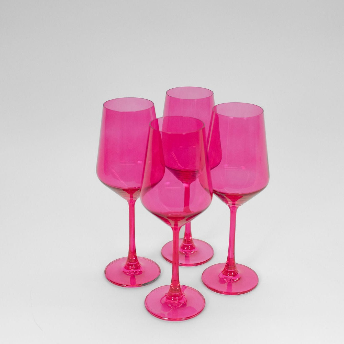 Colored Wine Glasses Set of 4 - Hot Hot Pink