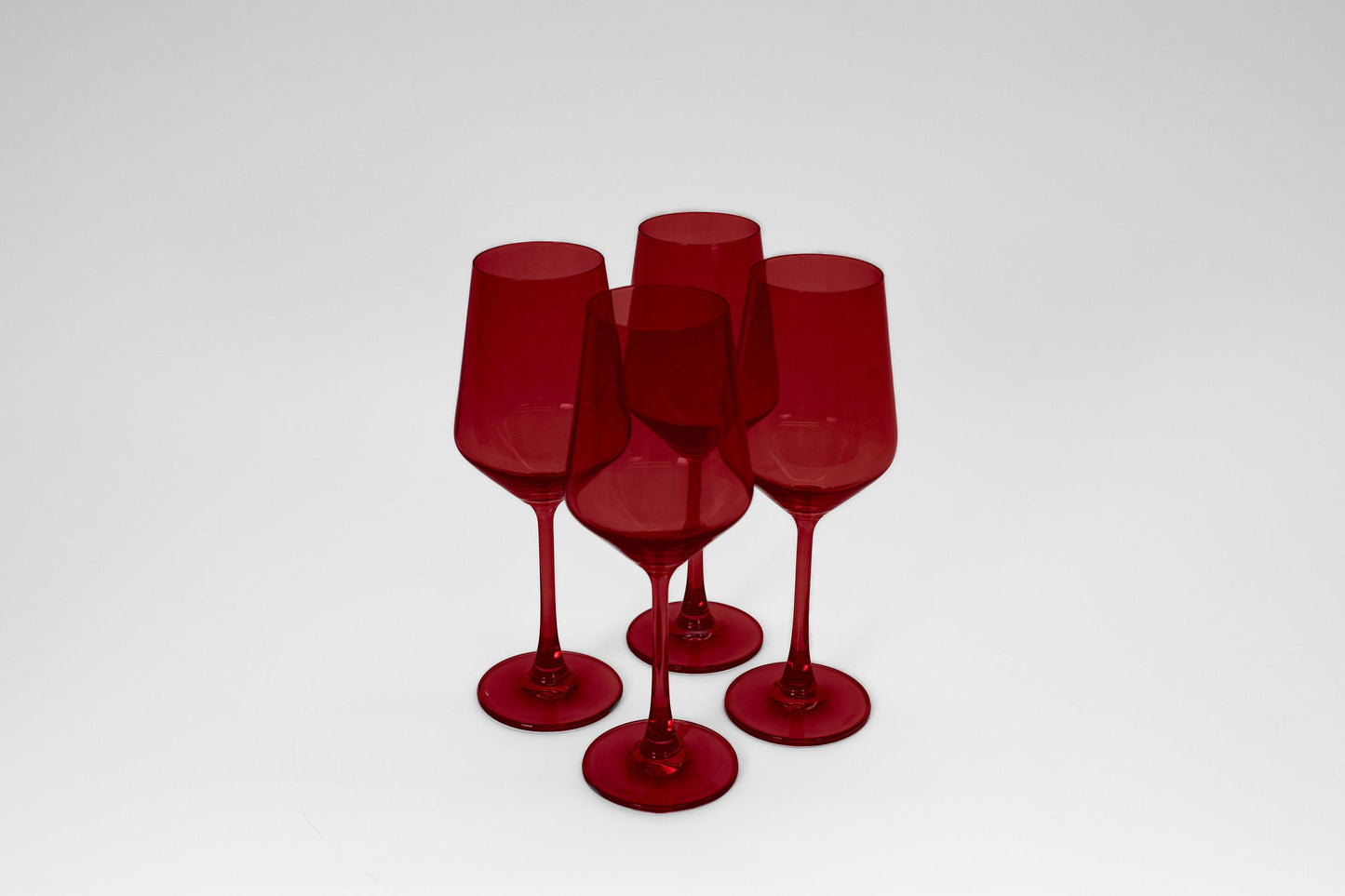 Cherry Red Colored Wine Glass - Set of 4