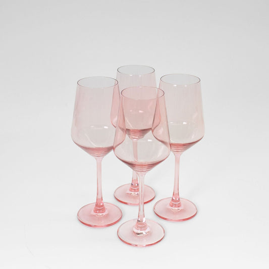 Colored Wine Glasses Set of 4 - Tickle Me Pink