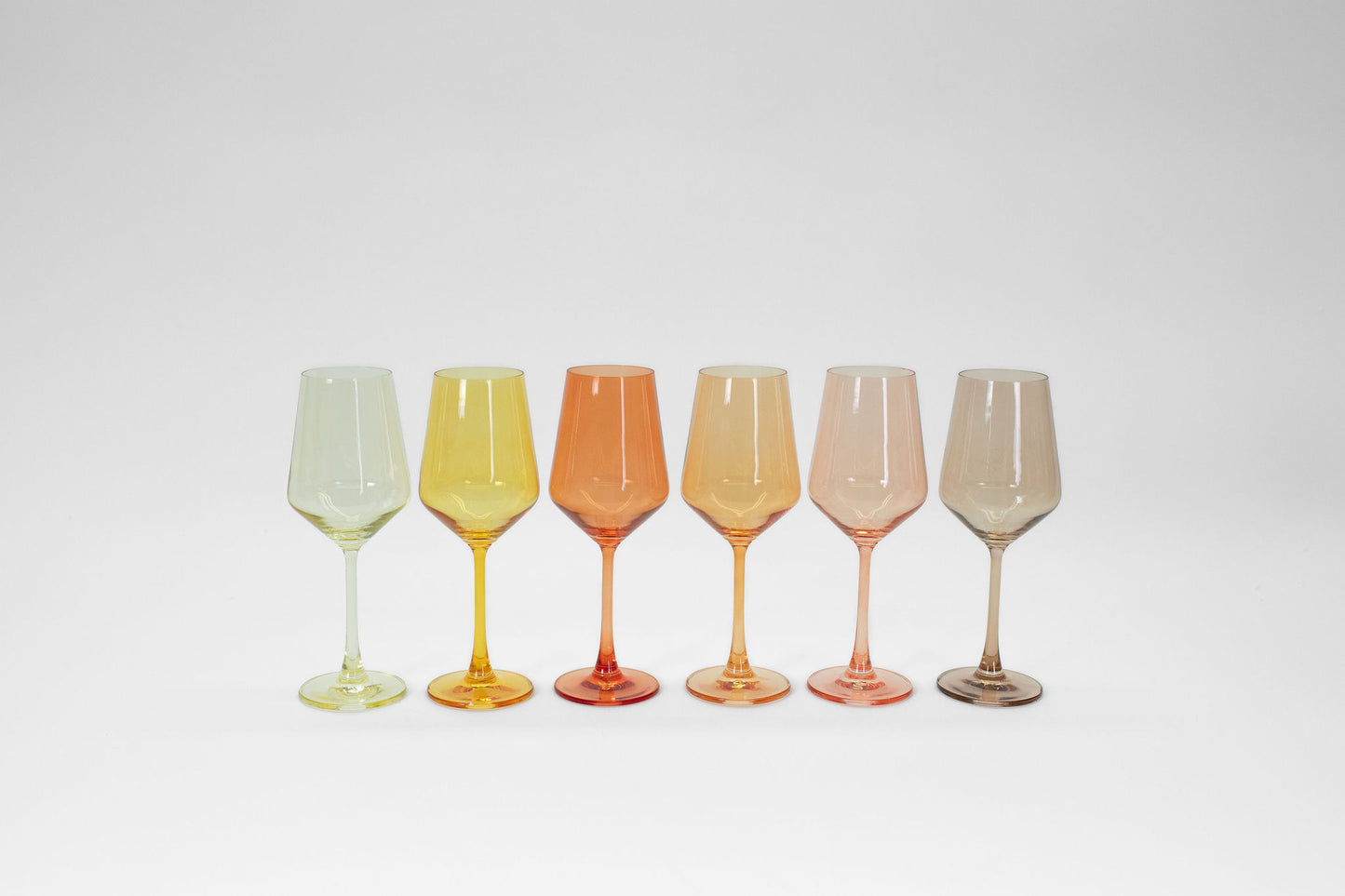 Colored Wine Glass Ombré Set of 6 - Golden Hour Collection