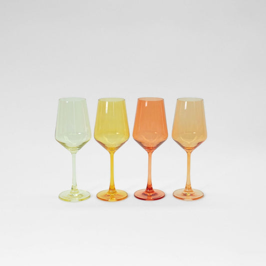 Colored Wine Glass Ombré Set of 4 - Sugar & Spice Collection