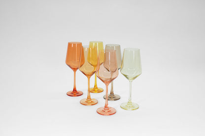 Golden Hour Collection -  Stemless Ombre Set of 6 Colored Wine Glass
