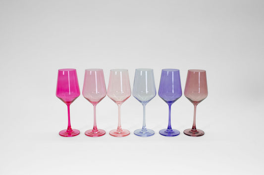 Colored Wine Glass Ombré Set of 6 - Cotton Candy Collection