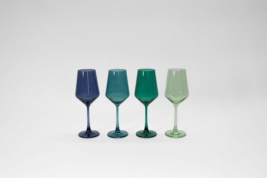 Northern Lights Collection - Set of 4 Colored Wine Glasses