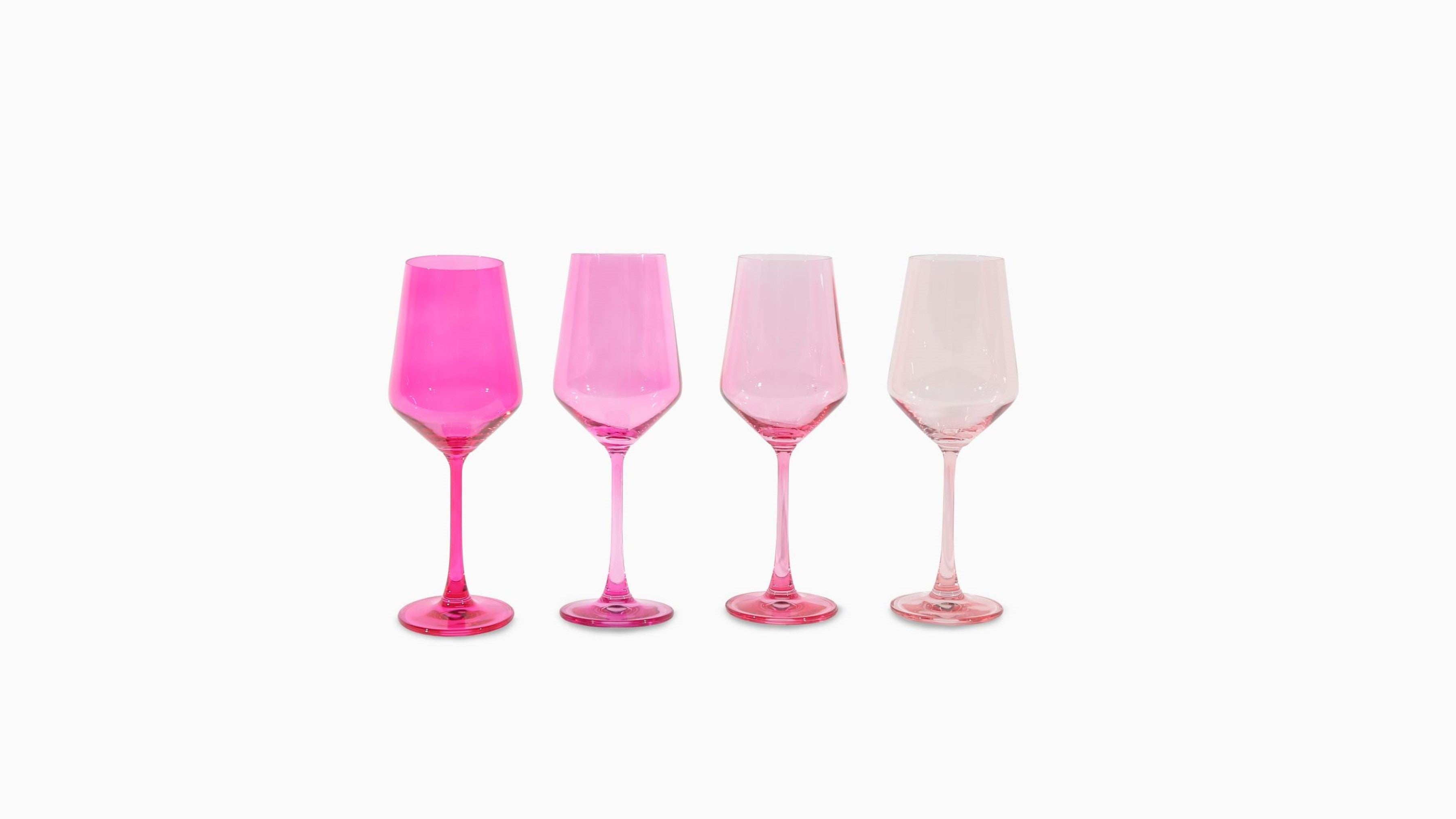 Hot Hot Pink Colored Wine Glass Set of 4 - Shop Now – glasshauseco