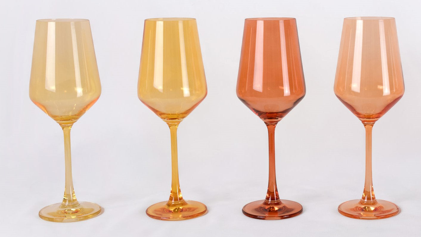 Set of 2 Creamsicle Colored Wine Glasses - Shop Now – glasshauseco