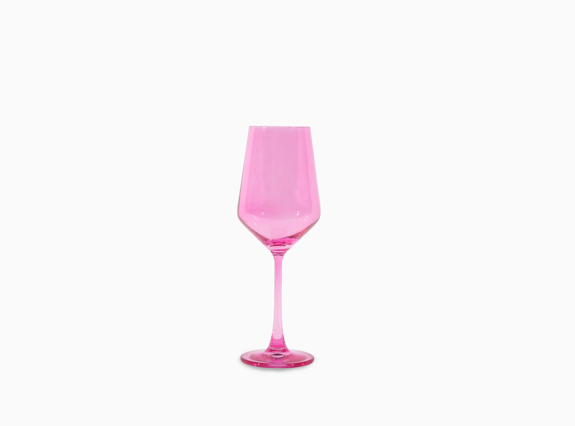 single pink colored wine glass