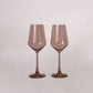 set of two brown sugar colored wine glasses