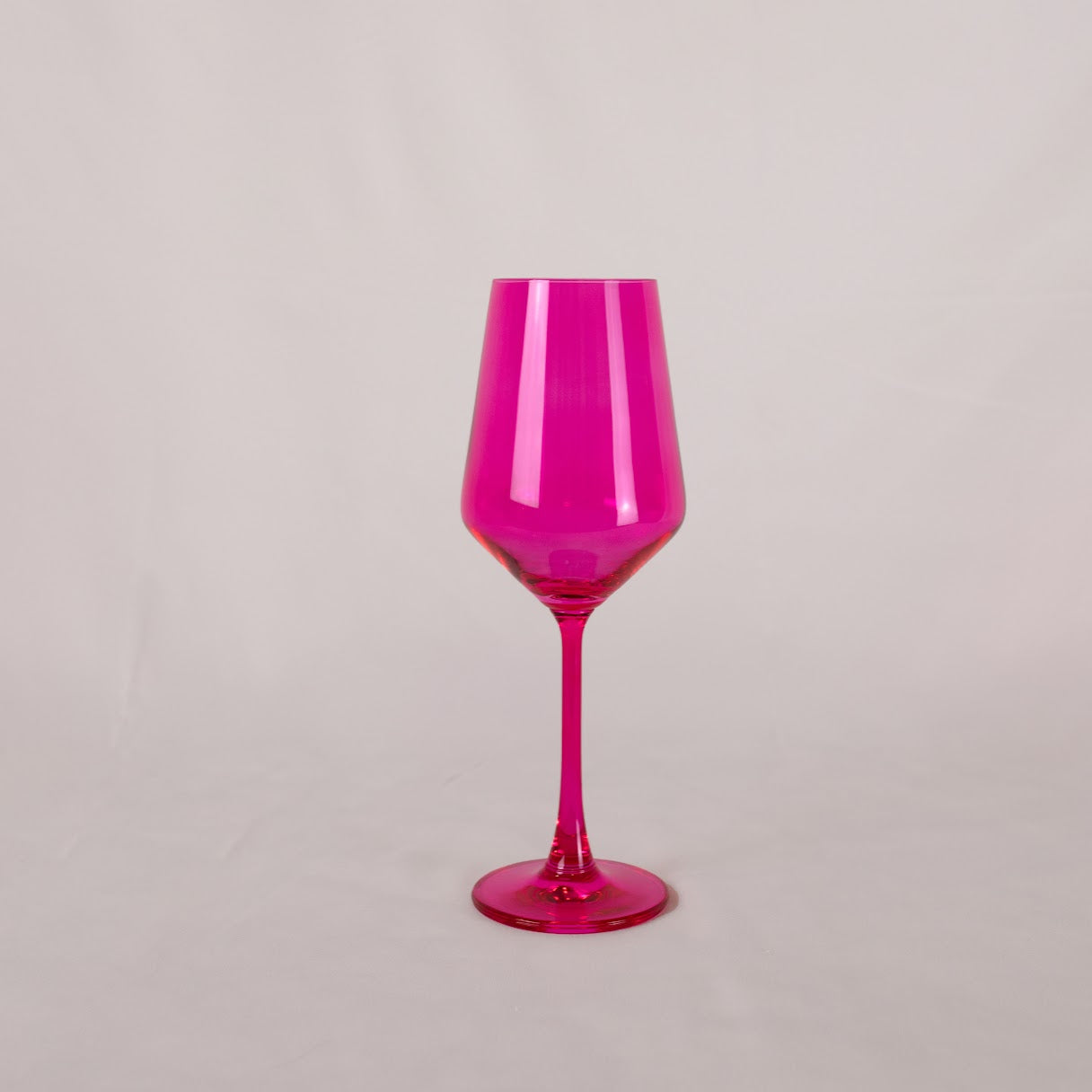 single hot pink wine glass